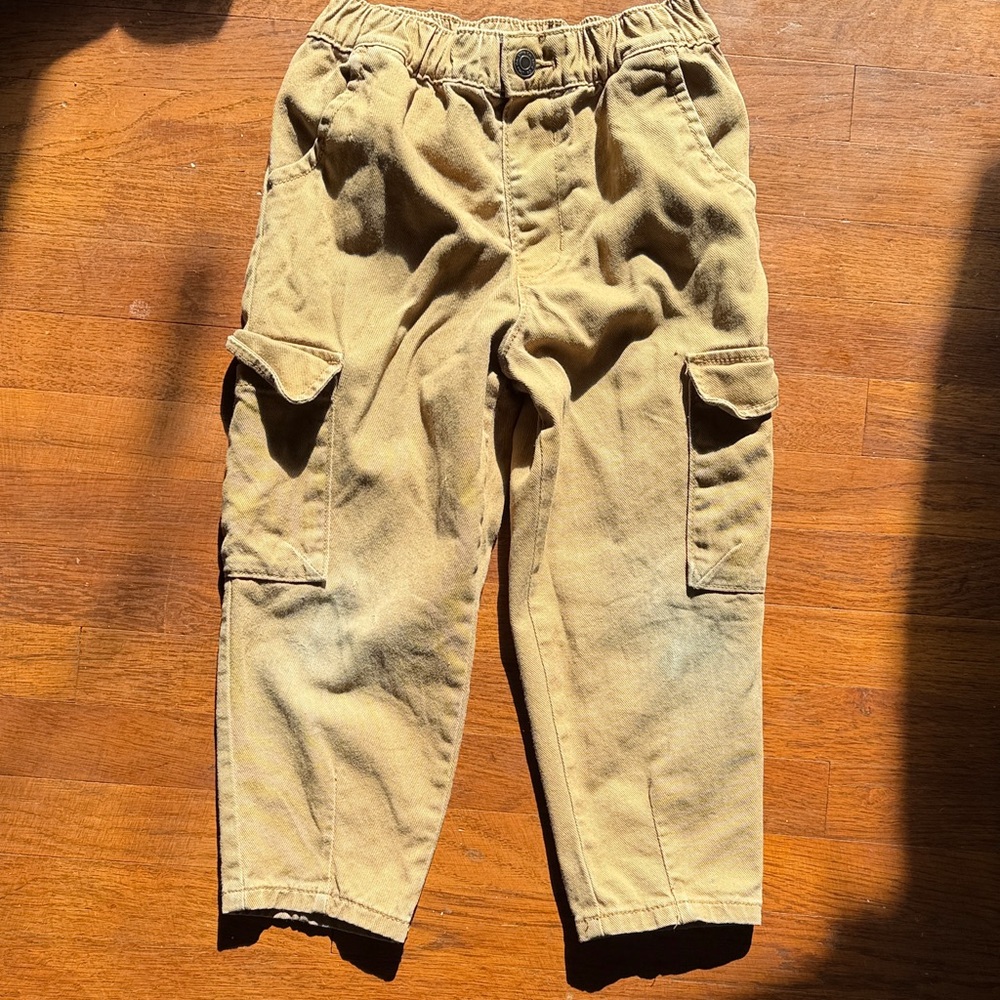 Kids Tan Cargo Pants